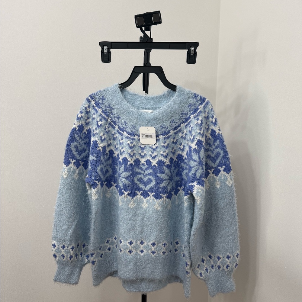 Altar'd State Blue and White Knit Sweater - Picture 4 of 7
